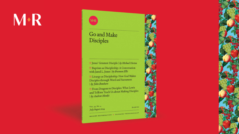 Light green magazine cover on a bright red background.