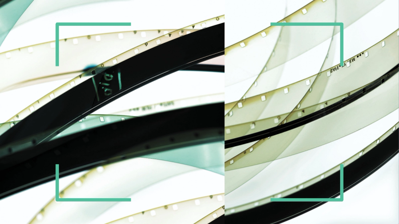 Video film in different colors with a rectangle view finder.